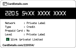 Card Details: 220554