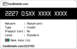 Card Details: 222705