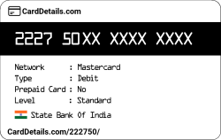 Card Details: 222750