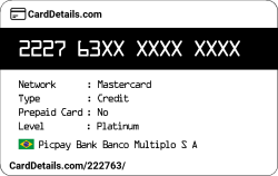 Card Details: 222763