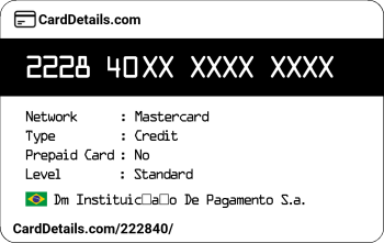 Card Details: 222840