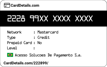 Card Details: 222899