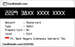 Card Details: 222938