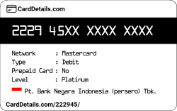 Card Details: 222945