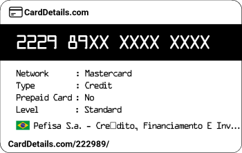 Card Details: 222989