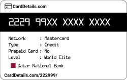 Card Details: 222999