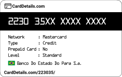 Card Details: 223035
