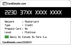 Card Details: 223037