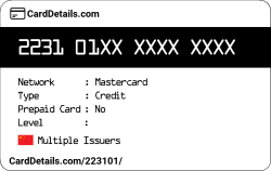 Card Details: 223101