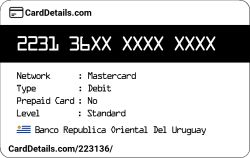 Card Details: 223136