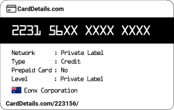 Card Details: 223156