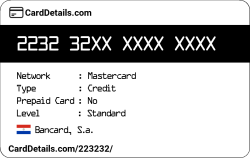 Card Details: 223232