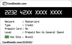 Card Details: 223242