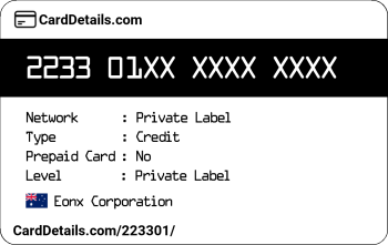 Card Details: 223301