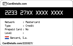 Card Details: 223327