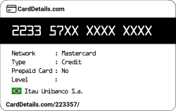 Card Details: 223357