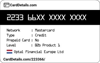 Card Details: 223366