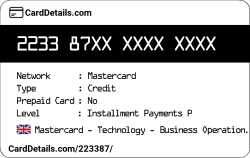Card Details: 223387