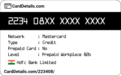 Card Details: 223408