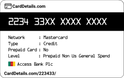 Card Details: 223433