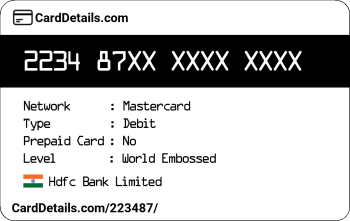 Card Details: 223487