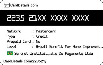 Card Details: 223521