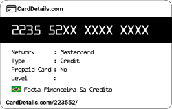 Card Details: 223552