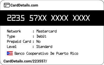 Card Details: 223557