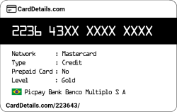 Card Details: 223643