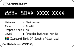 Card Details: 223650