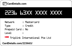 Card Details: 223663