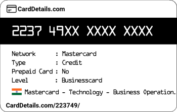 Card Details: 223749