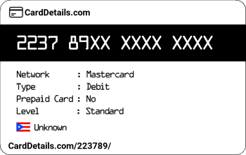 Card Details: 223789