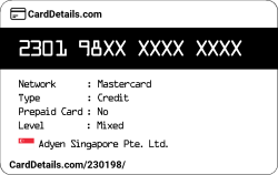 Card Details: 230198