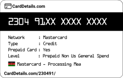 Card Details: 230491