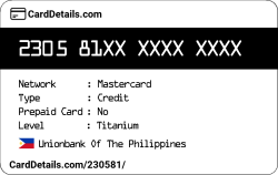 Card Details: 230581