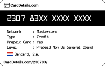 Card Details: 230783