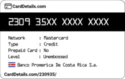 Card Details: 230935