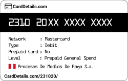 Card Details: 231020