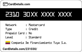 Card Details: 231030