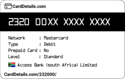 Card Details: 232000