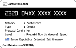 Card Details: 232004