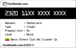 Card Details: 232011