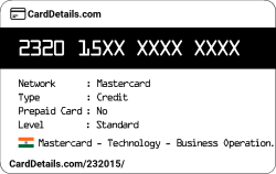 Card Details: 232015