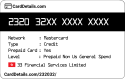 Card Details: 232032