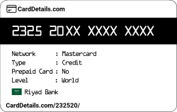 Card Details: 232520