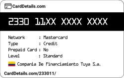 Card Details: 233011