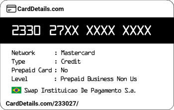 Card Details: 233027