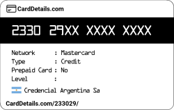 Card Details: 233029