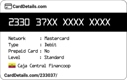 Card Details: 233037